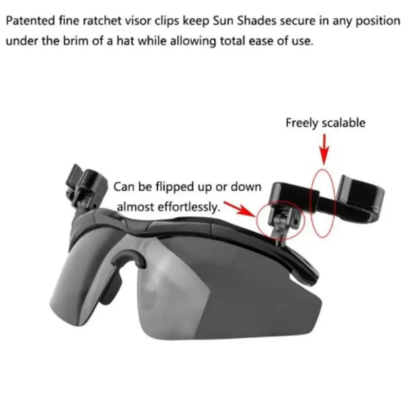 Description Picture 5 of itemAdjustable Tac Outdoor Polarized Fishing Glasses Hat Visors Sport Clips Hat Clip On Sunglasses For Biking Hiking Golf Eyewear