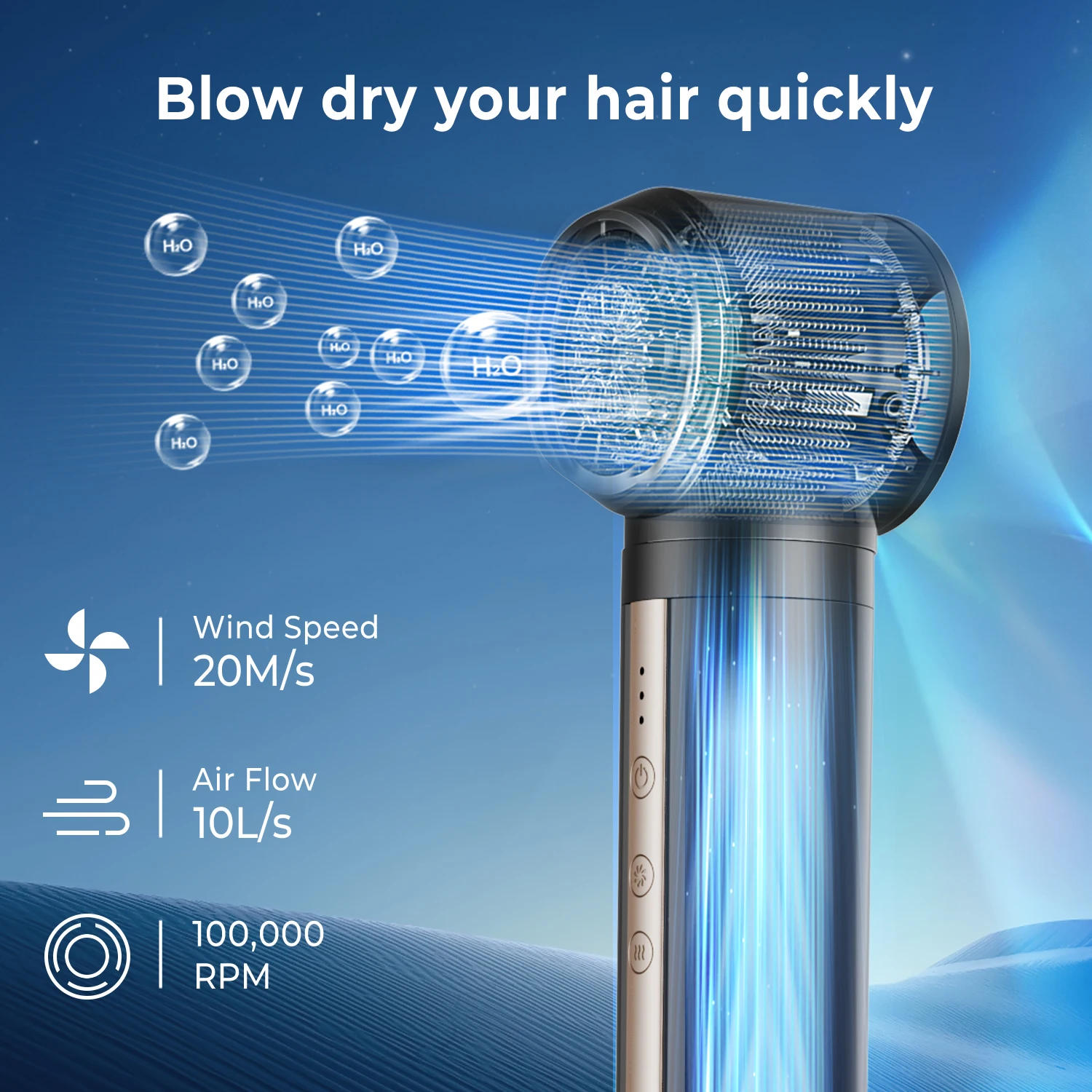 Description Picture 3 of itemProfessional Hair Dryer Brush High Speed Brushless Blow Dryer 6 in 1 Hair Styler Air Styling Curling Iron Negative Ions