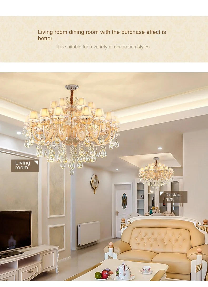 Description Picture 4 of itemEuropean style modern crystal wall lamp home living room bedroom chandelier corridor lighting fixture glossy LED glass crystal