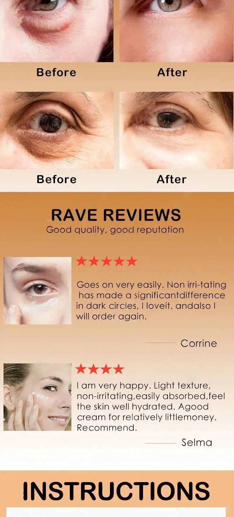 Description Picture 6 of item26 Anti-Aging Moisturizer Eye Cream Dilutes Around The Eyes To Remove Dark Circles, Eye Bags, Collagen Firming Eye Cream