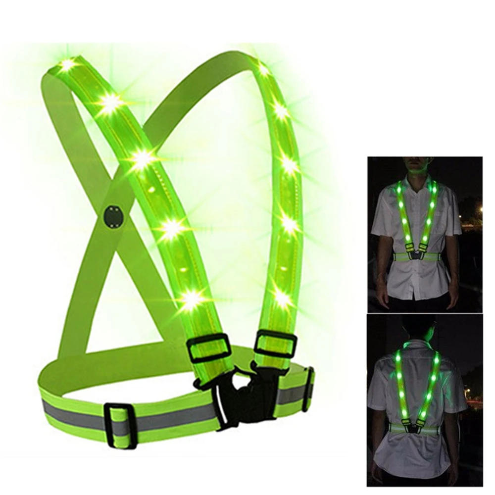 Description Picture 3 of itemHigh Visibility Reflection Vest Cycling Vest Reflective Safety Belt With LED Light Night Running Cycling Walking Jogging Vests