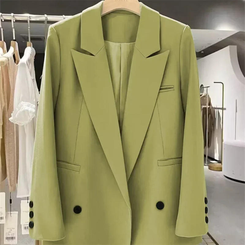 Description Picture 6 of itemNew Spring Autumn Blazer Woman Outerwears Jacket Women Chic Elegant Woman Coats Office Lady Loose Fit Youthful Female Clothing