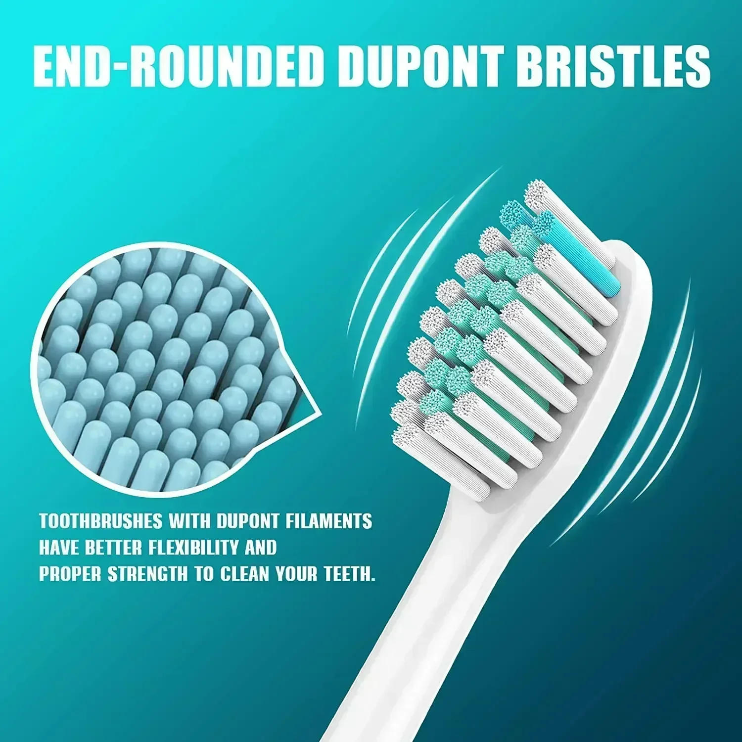 Description Picture 6 of item4 PCS Electric Toothbrush Replacement Heads Dupont Bristles Nozzles Tooth Cleaner Brush Head For Philips Sonicare HX3/6/9 Series