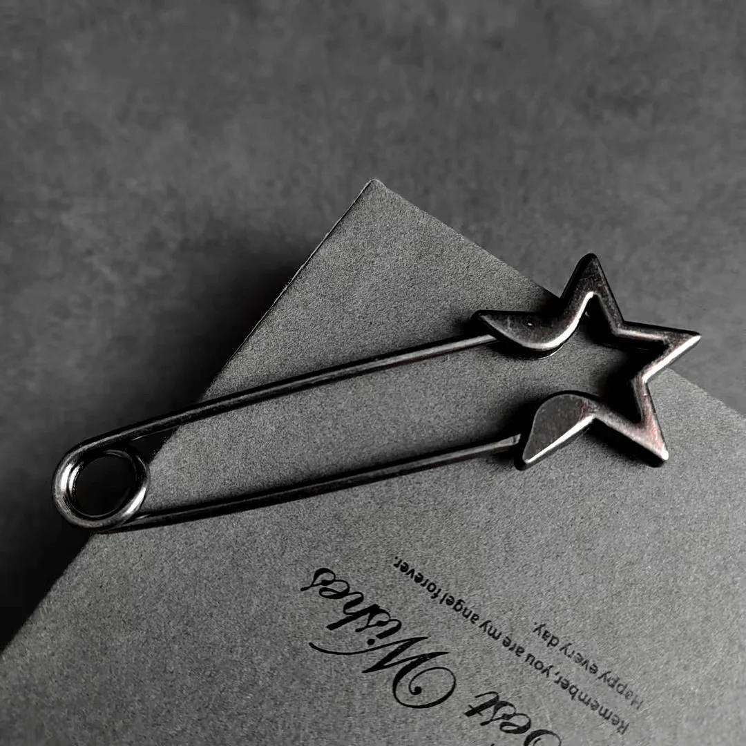 Description Picture 4 of itemMulti-purpose Metal Pins 55mm-83mm Large Black Metal Safety Pin Woman's Scarf Clothing Adjustable Pins