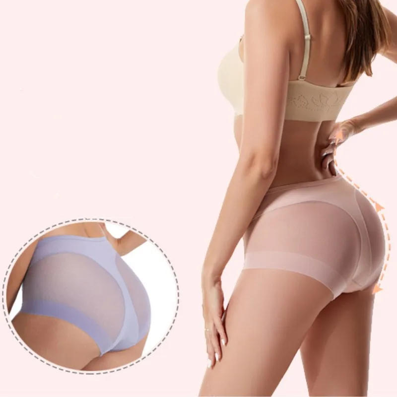 Description Picture 4 of itemSeamless Panties Women High Waist Pantys Tummy Control Briefs Female Lingerie Butt Lifter Shapewear Ice Silk Invisible Underwear