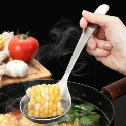 304 Stainless Steel Deepen Big Spoon Thicken Long Handle Soup Spoons Large Capacity Ramen Rice Scoops Kitchen Accessories