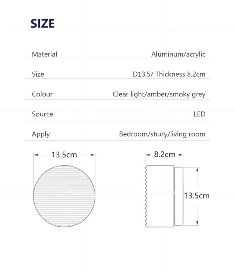 Description Picture 6 of itemLED Nordic Wall Lamp Smoke Grey Amber Wall Lights For Study Bedroom Bedside Living Room Indoor Home-Appliance Decoration Fixture