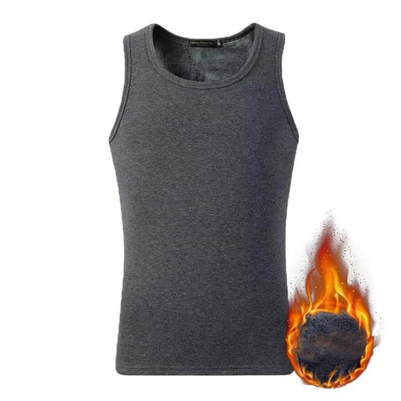 Description Picture 4 of itemMens Fleece Lined Tank Top Vest Underwear-Warm Thermal Base Layer Undershirt Thermo Clothing Pajamas Breathable Base T-Shirt