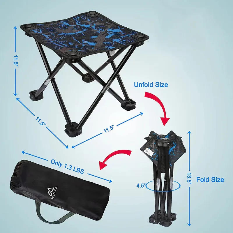 Description Picture 3 of itemCamping Small Fishing Chair Folding Fishing Chair Camping Stool MIni Ultralight Outdoor Portable Folding Stool with Carrying Bag