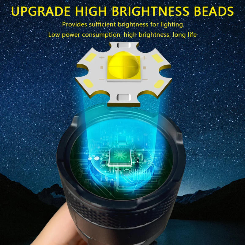 Description Picture 4 of item10000 Lumens Super Bright Long Range LED Flashlight Tactical Flashlight Outdoor Waterproof Flashlight Camping Lantern Torch