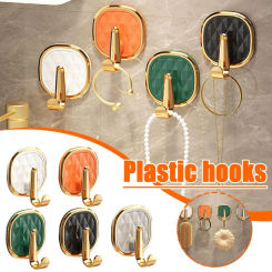 1PCS/5PCS Self Adhesive Wall Hook Door Mounted Hanger Towel Holder Kitchen Bathroom Stick Heavy Duty Storage Organizer