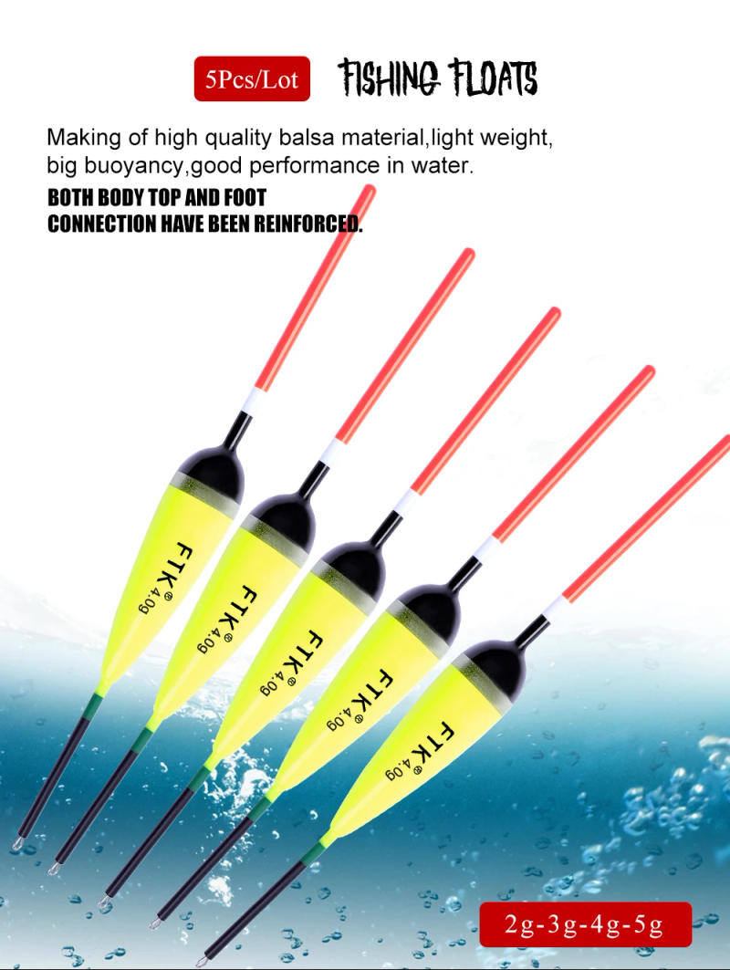 Description Picture 2 of itemFTK 5pcs/lot Fishing Float Size 2g-4g Barguzinsky Fir Floats Carp Fishing Bobber Vertical Buoy Length 15.5-20cm Fishing Tackle