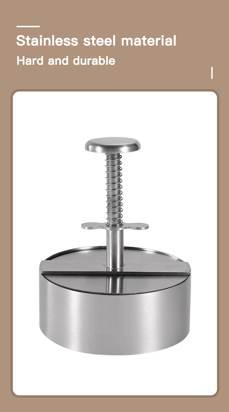 Description Picture 4 of item304 Stainless Steel Hamburger Press Burger Patty Maker Pork Beef  Manual Mold for Grill Griddle Meat Kitchen Tools