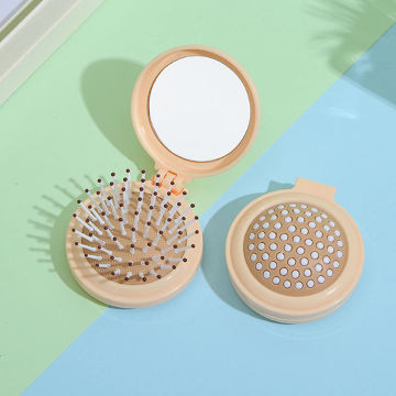 Hair Comb With Folding Mirror Traveling Portable Massage Mini Folding Comb Women Girl Hair Brush With Mirror Styling Tools