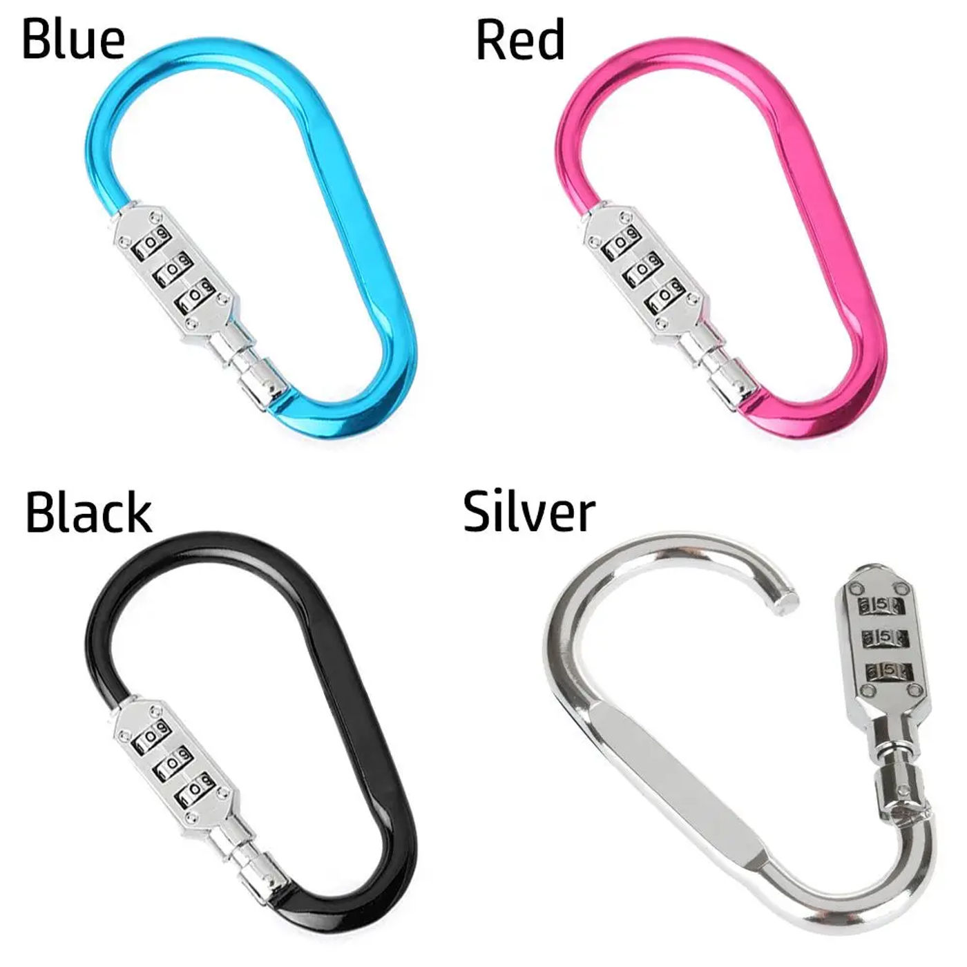 Description Picture 3 of itemAluminum Alloy D-type Buckle Backpack Combination Lock Padlock Buckle Basket Helmet Lock Gourd Buckle Waterproof Anti-theft Hook