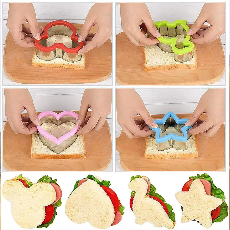 Description Picture 3 of itemSandwich Cutters Set for Children Food Cookie Bread Mold Maker Fruit and Vegetable Shapes Cutting Mould Baking Tools for Kids