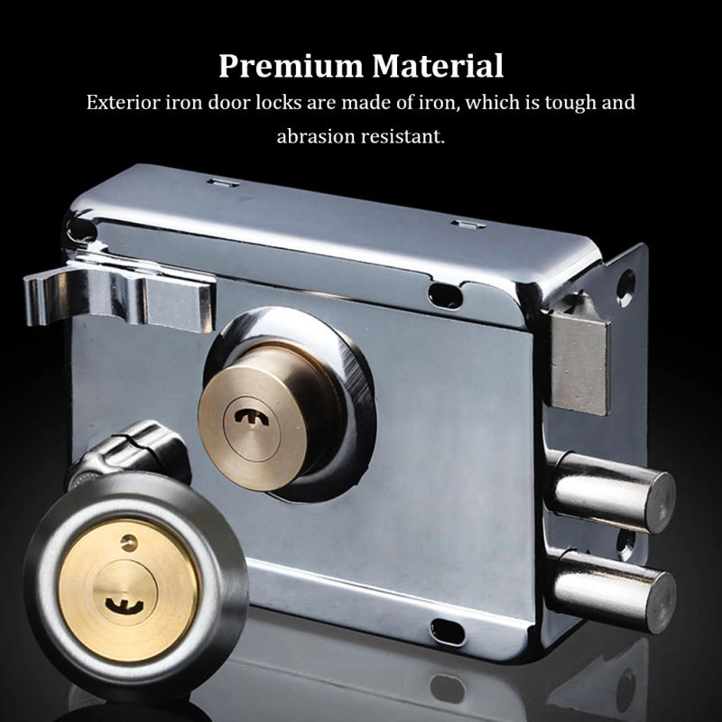 Description Picture 4 of itemIron Wear-resistant Multiple Insurance Lock Door Padlocks Anti-Theft Heavy-Duty Gear With Key Left Open with Edge