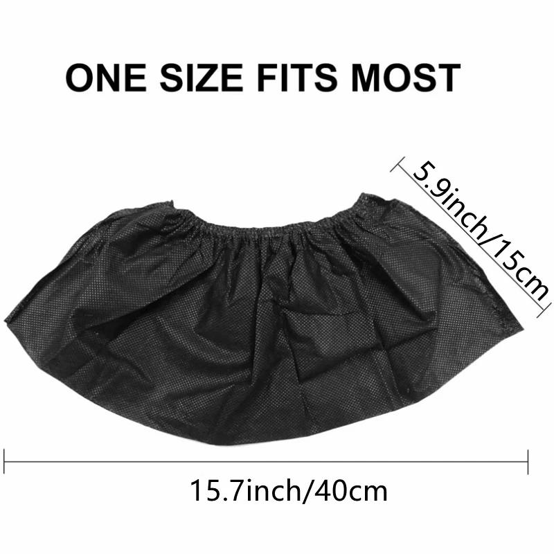 Description Picture 2 of item100Pack Disposable Shoe Covers Black Non Slip Boot Booties Covers for Indoors Outdoors Floor Carpet Contractors Shoe Protectors