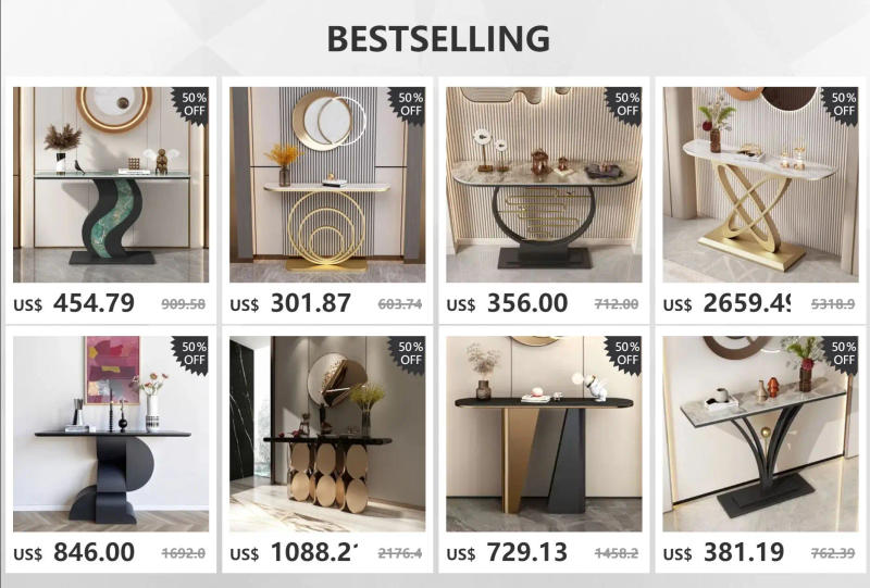 Description Picture 2 of itemHotel Vintage Living Room Table Metal Design Office Nordic Table Corner Console Tavolo Soggiorno Entrance Hall Furniture