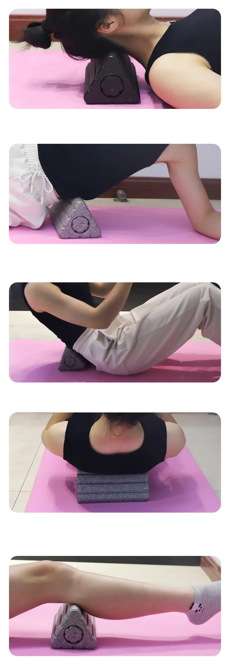 Description Picture 6 of itemTriangle Hollow Yoga Blocks EPP Foam Roller High Density Pilates Fitness Yoga Column For Adult Exercise Children Dance Training