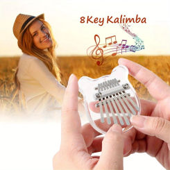 8 Key Kalimba Instrument Mini Musical Keyboard Thumb Piano Transparent Gifts Acrylic Thumb Piano Portable Christmas Gift