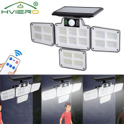 Outdoor LED Four Head Solar Wall Lamp waterproof Split Human Sensing Household Garage Light Courtyard Road Ultra Bright Lighting