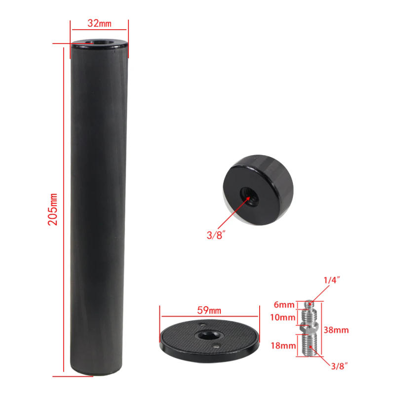 Description Picture 6 of itemMid-Axis Carbon Fiber Monopod Pole Accessories Tripod Center Shaft Extension Rod 3/8 inch Hole SLR Camera Stabilizer Handle Grip