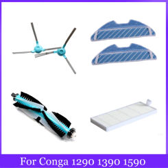 Accessories For Conga 1290 1390 1590 Robot Vacuum Cleaner Main Roller Brush Side Brush Hepa Filter Mop Cloth Spare Parts