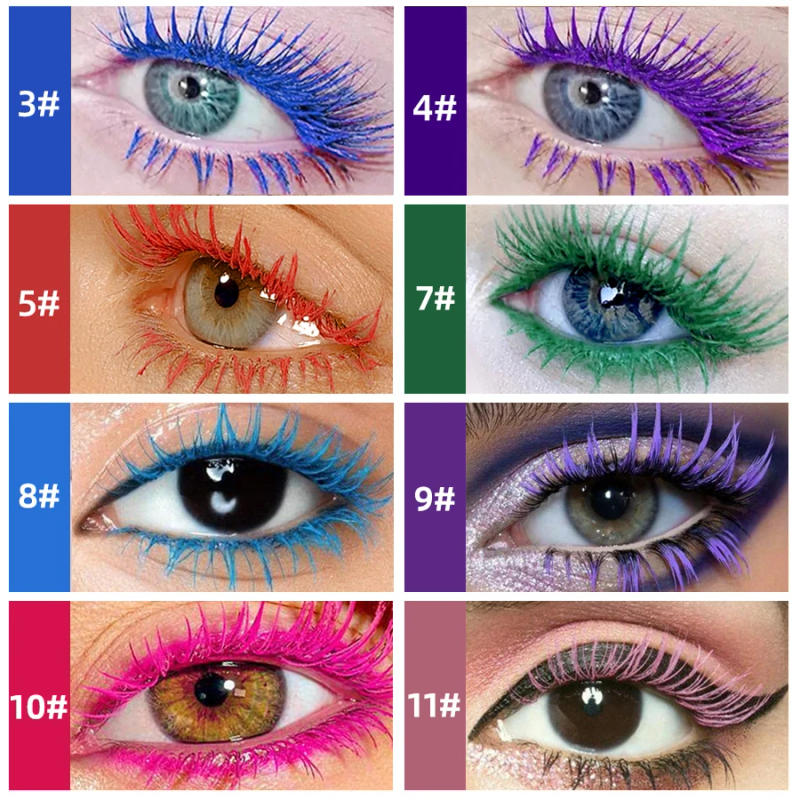 Description Picture 4 of itemColorful Slender Mascara Waterproof Fast Drying Curling Eyelashes Multicolor Lashes Makeup Long Lasting Blue Green Cosmetic