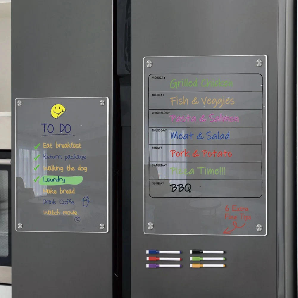 Description Picture 4 of itemFridge Magnet Sticker Calendar Board Planner Reusable Magnetic Dry Erase Board Schedule Transparent Acrylic Fridge Message Menu