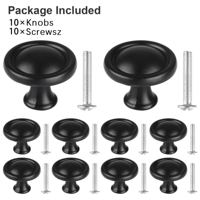 Description Picture 3 of item10pcs Furniture Handles Cabinet Pull Drawer Knobs Cabinet Pulls Kitchen Cupboard Handles Black Aluminum Alloy Furniture Hardware