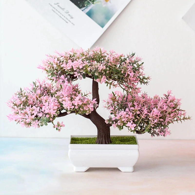 Description Picture 5 of itemArtificial Plants Bonsai Small Tree Pot Fake Plant Flowers Potted Ornaments For Home Room Table Decoration Hotel Garden Decor