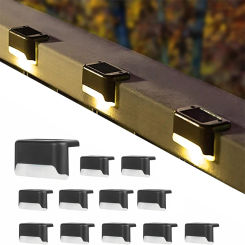 Solar Deck Lights 12 Pack Outdoor Step Lights Waterproof Led Solar Lights for Railing Stairs Step Fence Yard Patio and Pathway