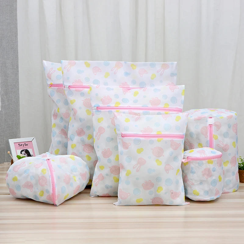 Description Picture 2 of itemPrint Rabbit Laundry Bag Dirty Clothes Storage Basket Cute Fine Mesh Washing Bags Multiple Sizes Laundry Bag For Washing Machine