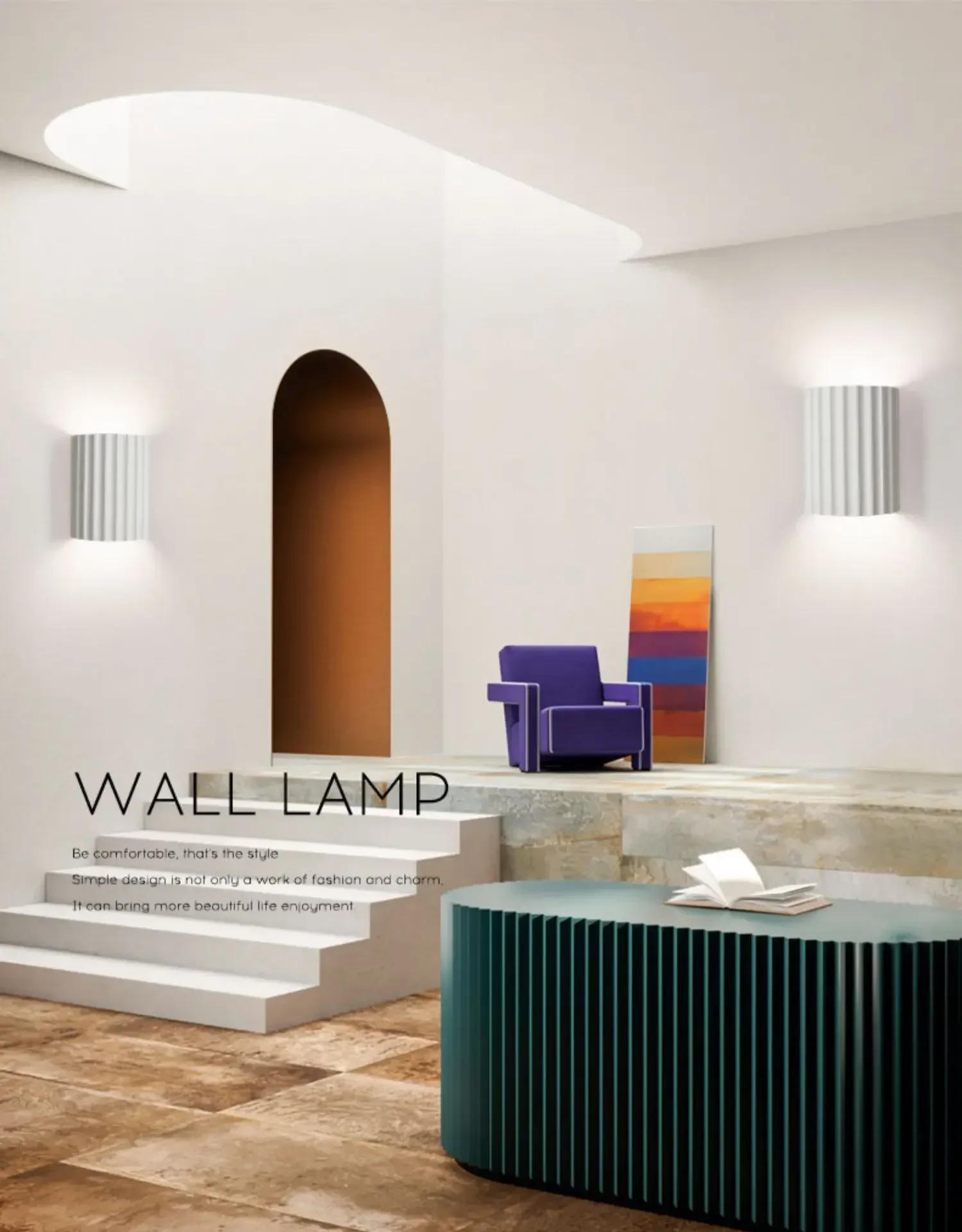 Description Picture 2 of itemNordic LED Resin Wall Lamp Indoor Bedroom Bedside Wall Lamp Creative Staircase Aisle Living Room Background Decorative Lighting