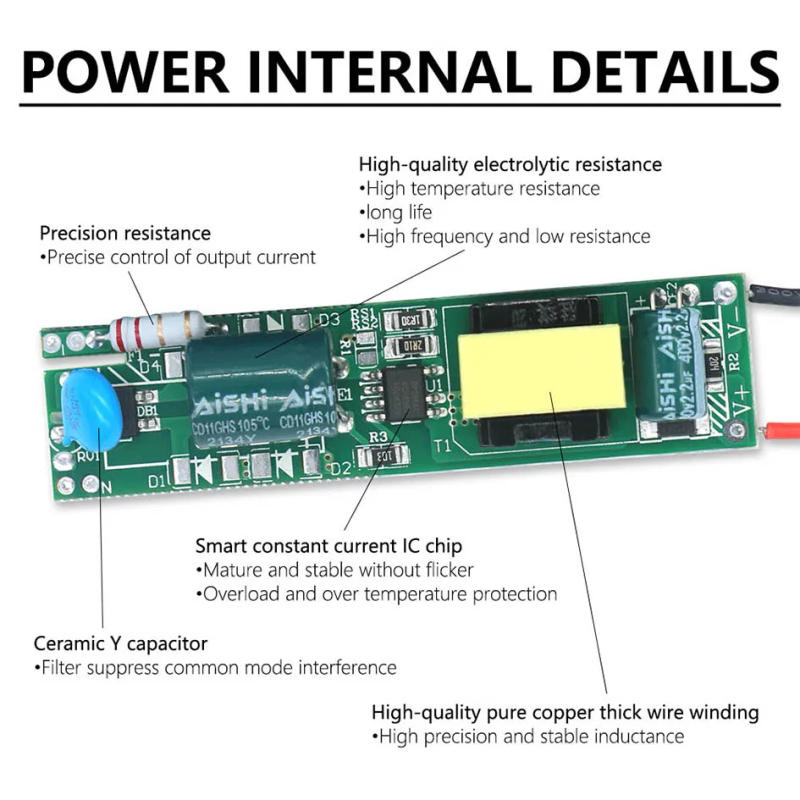 Description Picture 3 of itemLED Driver 8-18W DC30-80V Driver For Tube Lights 230mA 280mA Power Supply Unit Lighting Transformer AC100V-260V Power Adapter