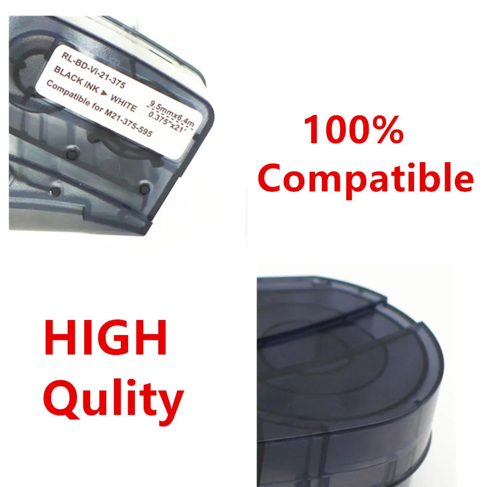 Description Picture 4 of itemLabel Tape M21-750-427 M21 750 499 Ribbon Vinyl Label Black On White Film For Use In Brady Portable Printers BMP21 Plus