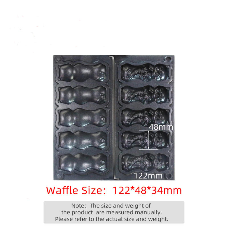 Description Picture 6 of itemCute Cat Catching Fish Shaped Waffle Maker Bungeoppang Snack Commercial Cat Hugging Fish Taiyaki Machine