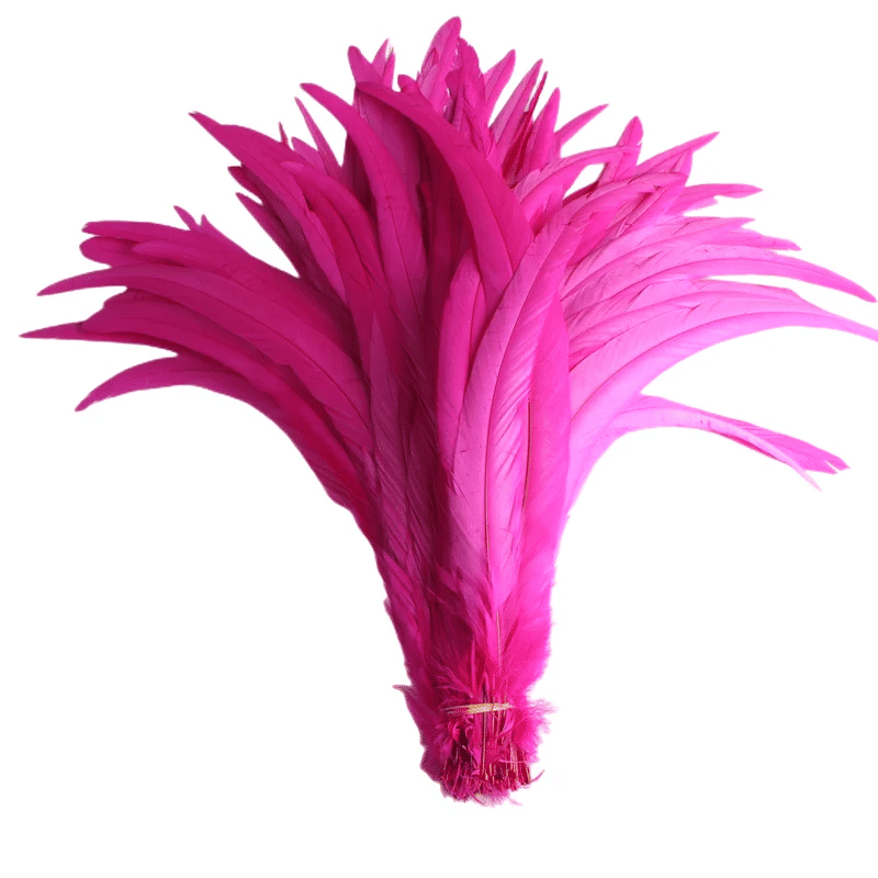 Description Picture 3 of item100Pcs/Lot All Sizes Colored Rooster Feathers for Crafts Fly Tying Materials Long Pheasant Carnival Wedding Decoration