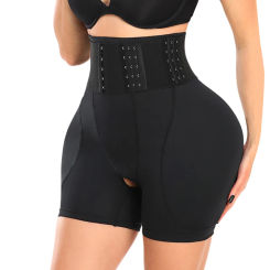 Women Hourglass Body Shaping Shapewear High Waist Trainer Shorts with Extra Big Pads Tummy Control Butt Lifter Underpants Fajas