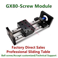 GX80*50 100mm-500mm single slider double line rail ball screw precision linear slide guide rail electric CNC cross module