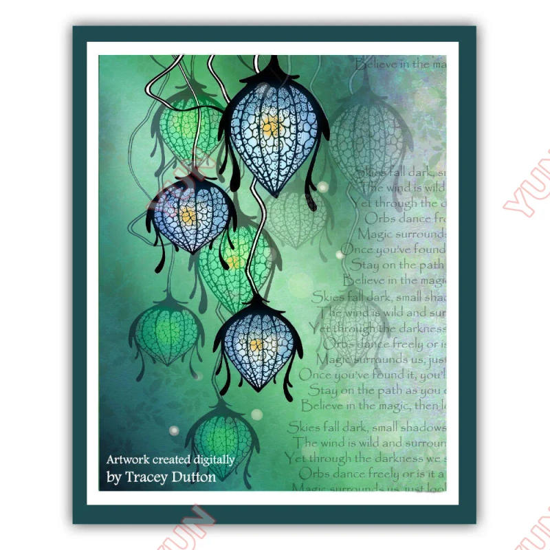 Description Picture 4 of item2025 New Holiday Decor Die Twilight Tea Collection Stamps DIY Scrapbooking Card Teapot Cottage Pixie Lanterns Poppy Lodges Stamp