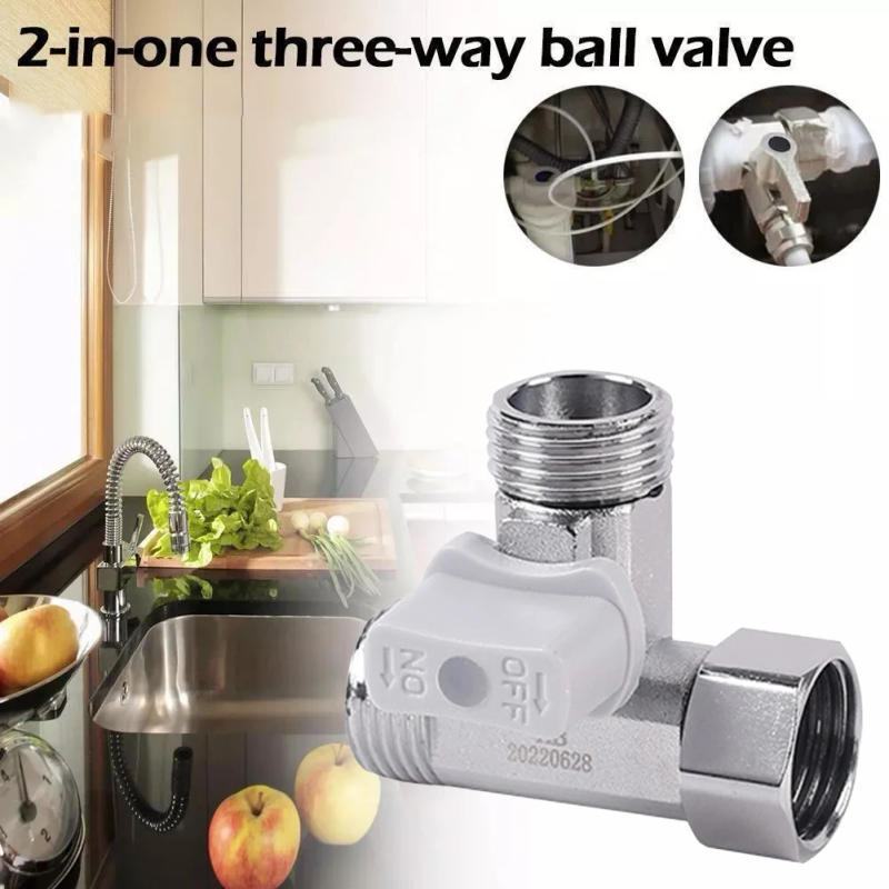 Description Picture 3 of itemZinc Alloy Tee Stop Valve Angle T Adapter For Bidet Handheld Sprayer Toilet Tank For Water Purifier Accessories