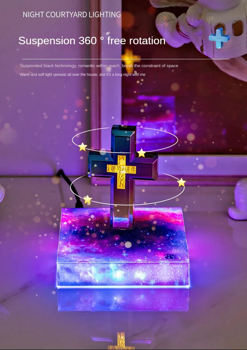 Description Picture 6 of itemMagnetic Levitating Cross Floating Christian Cross Decorations Maglev Cross the Holy Bible Base