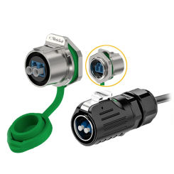 LP24 Waterproof 1m Extension Cable Wire LC to LC Optical Fiber Connector M24 Industrial Binuclear Aviation Singal Adapter