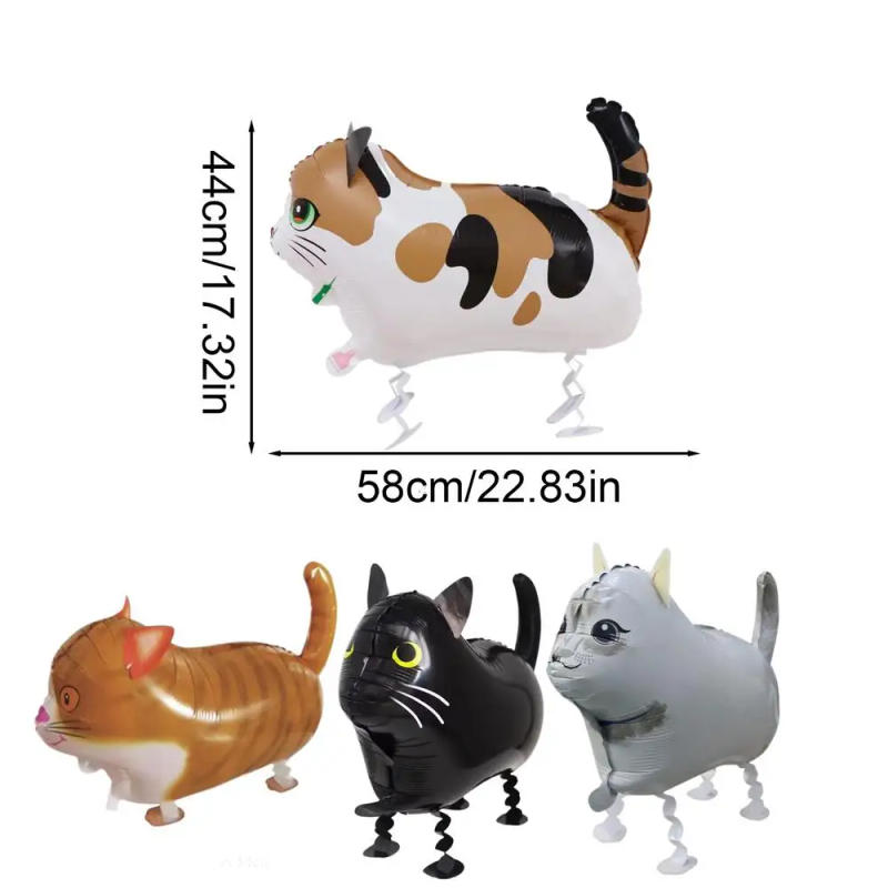 Description Picture 6 of item4Pcs Walking Animal Cat Aluminum Foil Balloon Cat Balloons For Cat Theme Party Baby Shower Wedding Birthday Anniversary Supply