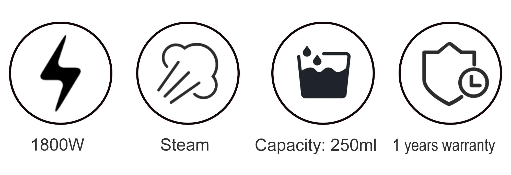 Description Picture 3 of itemSteam Iron For Clothes 1800W Household Fabric Ceramic Soleplate Electric Iron Ironing 250ml Fast-heat For Clothes Sonifer