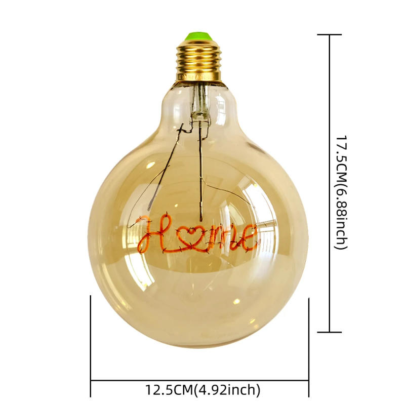 Description Picture 5 of itemTIANFAN Vintage Led Bulb G125 Big Globe Alphabet Love Home Drem Hello 110V 220V E26 E27 Decorative Edison Bulb Pendant Bulb