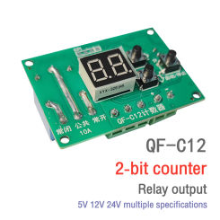 0.36inch 2-Digit Counter Module 5V 12V 24V Timer Relay Programmable Delay Relay Module Cycle Timer With LED Display Relay Output