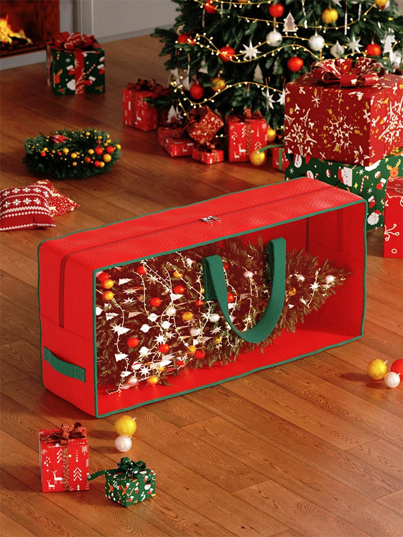 Description Picture 5 of itemChristmas tree storage bag Durable Christmas tree waterproof dust insects and damp with zipper strap handle red